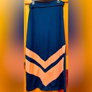 Women’s “Rue 21” Navy Blue & Coral Maxi Skirt